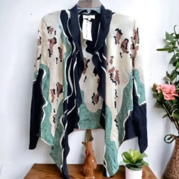 Louise Blumberg Designs S Lagenlook Painted Silk Tunic Wearable Art NWT - Picture 1 of 4